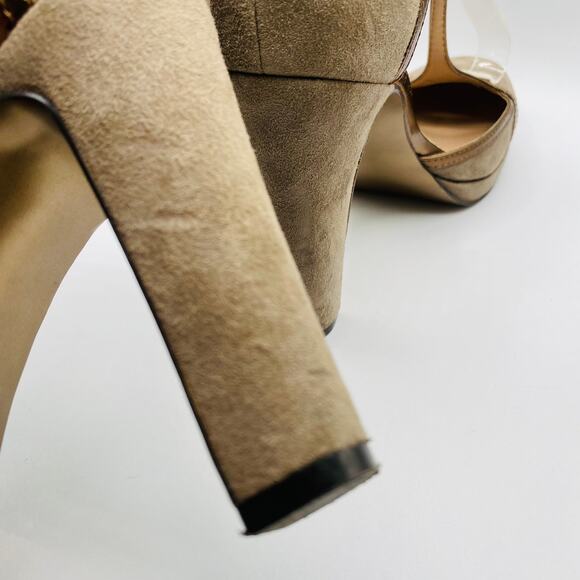 Tahari Angela Tan Suede T-Strap Heel‎ Size 10 - Picture 7 of 11